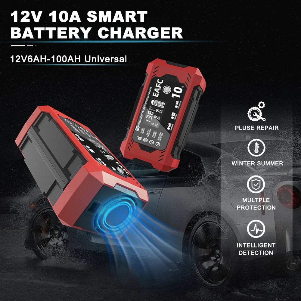 DRIVENOVA - Inteligentny Prostownik Samochodowy 12V 6A - Szybkie Ładowanie, Tryb Naprawy